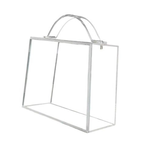 Magideal - Caja De Flores Tote Transparente Acrílico Portátil Elegante Caja De Flores Eternas Caja De Almacenamiento Con Tapa Para El Día De San Valentín Día De 19X15X16Cm