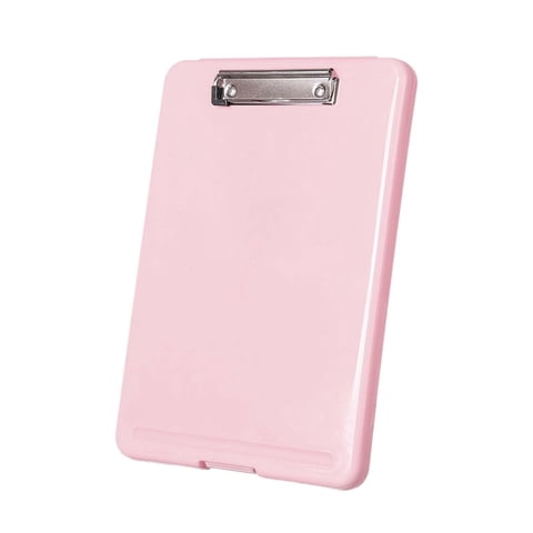 Ioensy - Portapapeles Con Almacenamiento, Carpeta De Portapapeles Resistente Para Trabajo, Aula, Oficina, Rosa