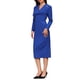 thumbnail image 4 of INSPIRE CHIC Vestido Elegante de Mujer con Cuello de Solapa en V, Manga Larga, Tendencia 2025, Vestidos de Trabajo a la Rodilla, Azul Klein M, 4 of 5