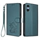 thumbnail image 1 of Funda Volteable con Diseño de Gato para Sony Xperia 10 VI, Verde Oscuro, 1 of 6