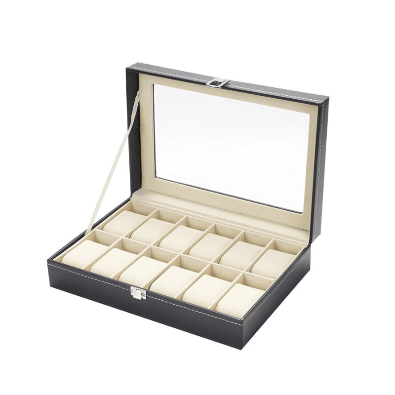 Genérico - Organizador Caja 12 Relojes Exhibidor Elegante Joyas