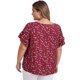 thumbnail image 5 of GRACIA Y GRANDEZA Blusas de Mujer Tallas Grandes Estampado Floral Cuello Redondo Volantes de Doble Capa Manga Corta Blusas de Verano 3X Rojo, 5 of 7