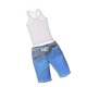 thumbnail image 3 of 1/6 Chaleco Blanco Y Pantalones Cortos Azules Ropa De Jeans Para Figura De Acción Masculina De 12 '', 3 of 3