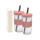 thumbnail image 2 of Juego De Vasos De Agua Reutilizables Para Beber Jugo De Gran Capacidad De 24 Onzas, Tarro De Viaje, Color Rosa, 2 of 5