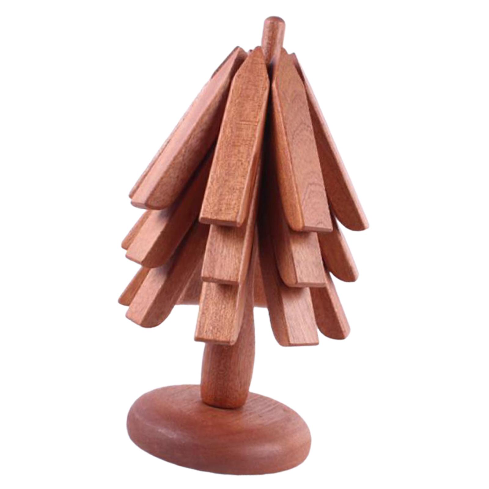 Magideal - Posavasos De Madera Para Platos Calientes, Mantel Individual, Posavasos De Madera Antideslizantes, Soporte Plegable Para Olla Caliente, Cuenco, Regalo