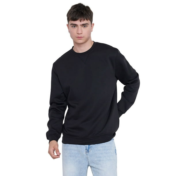 Polerón Hombre Round Neck Liso Negro Corona