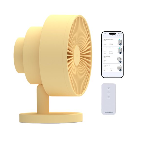 Ventilador Inteligente Windmill Ultra Silencioso 2 en 1 con Control Remoto y App