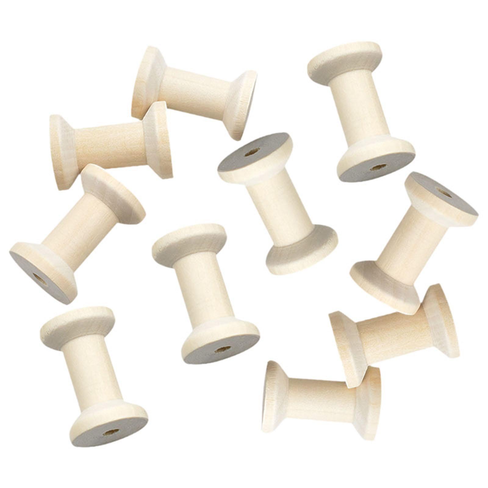 Bothyi - 10X Carretes De Hilo Carretes De Madera Para Manualidades Para Manualidades De Bricolaje Suministros De Costura Madera Clara
