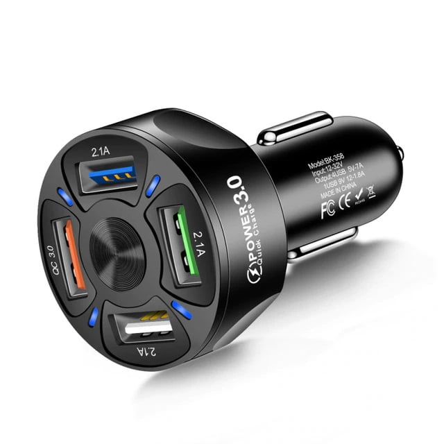 Eon - Cargador Auto Cuadruple 4 Usb 12v-24v Carga Rápida 3.0 A