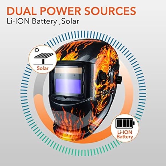 Casco Soldador TRQWH TRQHD0701 Autooscurecible Luz LED