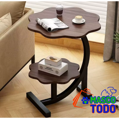 Genérico - Mesa Flor Living Lateral, Mesa Auxiliar Centro 2 Niveles