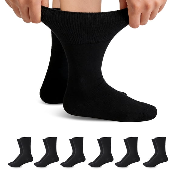 Calcetines Forcool Diabéticos Crew 6 pares Negro Talla L