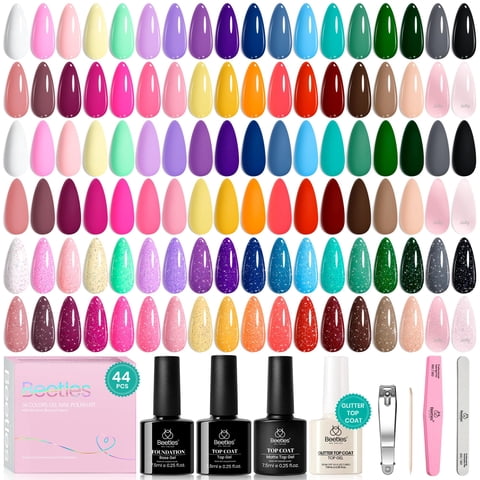 Beetles Gel Polish - Set De Esmaltes De Uñas En Gel Beetles, 44 Unidades, 36 Colores