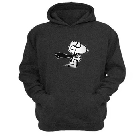 Genérico - Polerón Canguro Snoopy Gris Oscuro Talla S Unisex