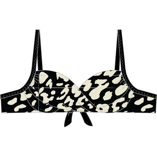 Bikini Estilo Sostén Torcido Copa C Estampado Negro 50