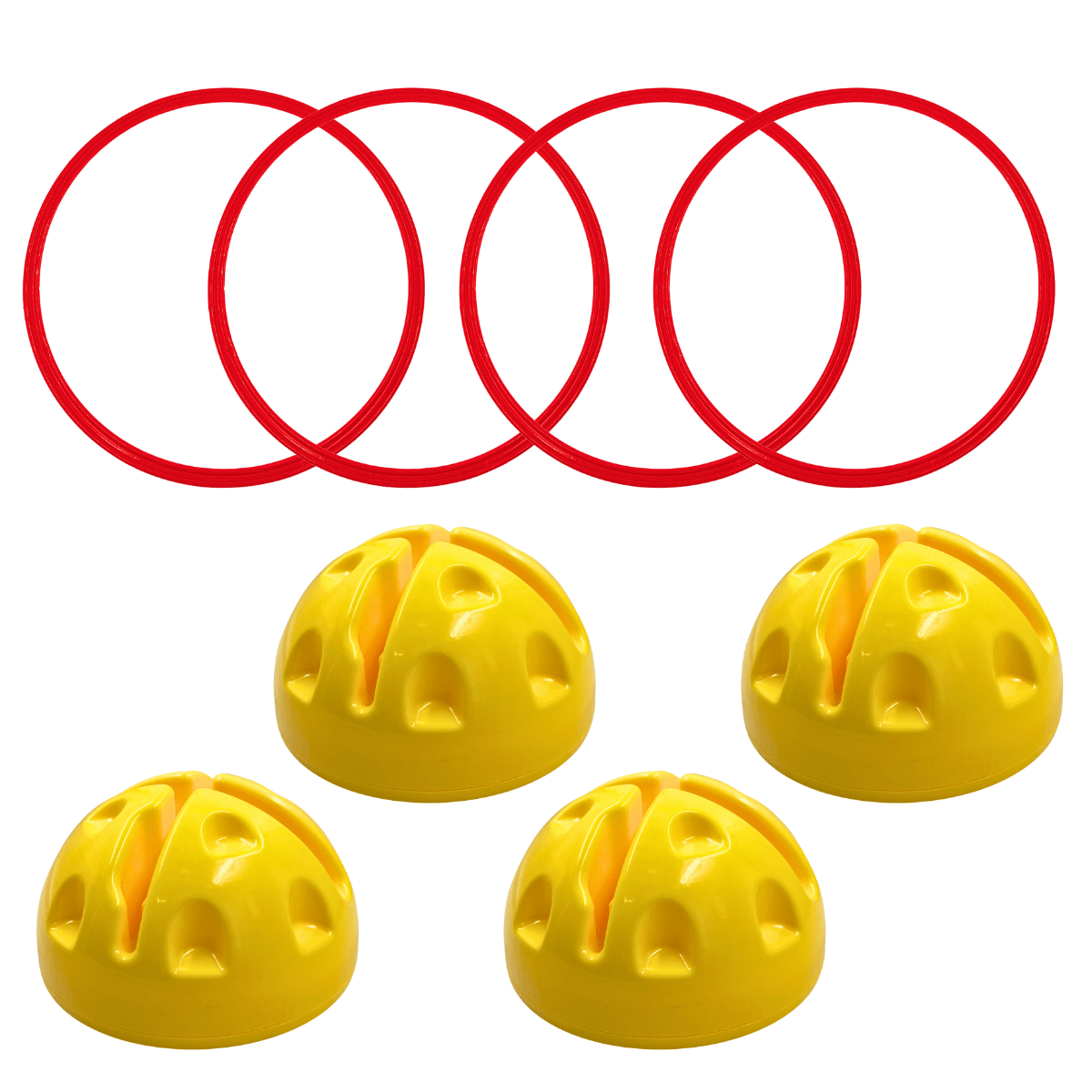Linea Sport - Pack X4 Aros De Agilidad 50Cm+ 4 Bases Multiuso