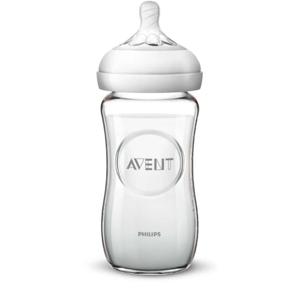 Mamadera Natural Vidrio 240 ml Transparente, 1 Un
