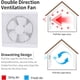 thumbnail image 3 of Ventilador de escape Nalle de 25 cm con ventana reversible, pared transversal, color verde, 3 of 7