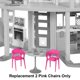 thumbnail image 3 of Piezas de repuesto Barbie Doll Dreamhouse HMX10 para 2 sillas rosas, 3 of 3