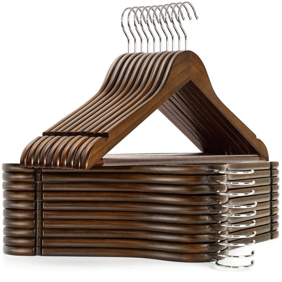 Perchas para ropa de madera maciza Amber Home de madera maciza, paquete de 20