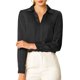 thumbnail image 1 of INSPIRE CHIC Camisas Elegantes para Mujer Cuello de Punto Manga Larga Blusa de Satén Suave Conjunto de Regreso a Clases para Maestras Negro S, 1 of 8
