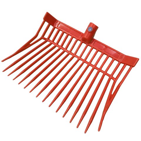 Magideal - Cabezal De Repuesto Para Horquilla De Estiércol De Caballo Con Púas Anguladas, Rastrillo Multiusos Para Estiércol De Caballo En Ganadería, Deshierbe, Rojo