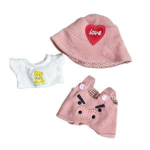 Genérico - Conjunto De Ropa Para Muñeca De Peluche De 15 Cm, Gorro De Corazón Rojo Suave, Pantalones De Muñeca De Moda (Rosa)