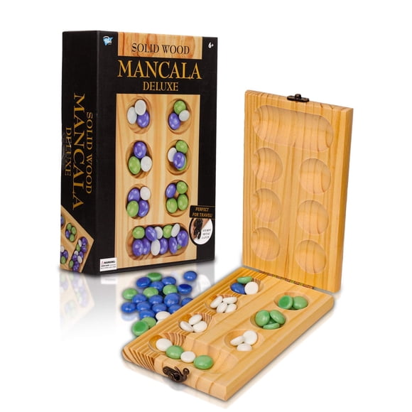 Juego de mesa Point Games Solid Pine Mancala w/ Marbles 6+