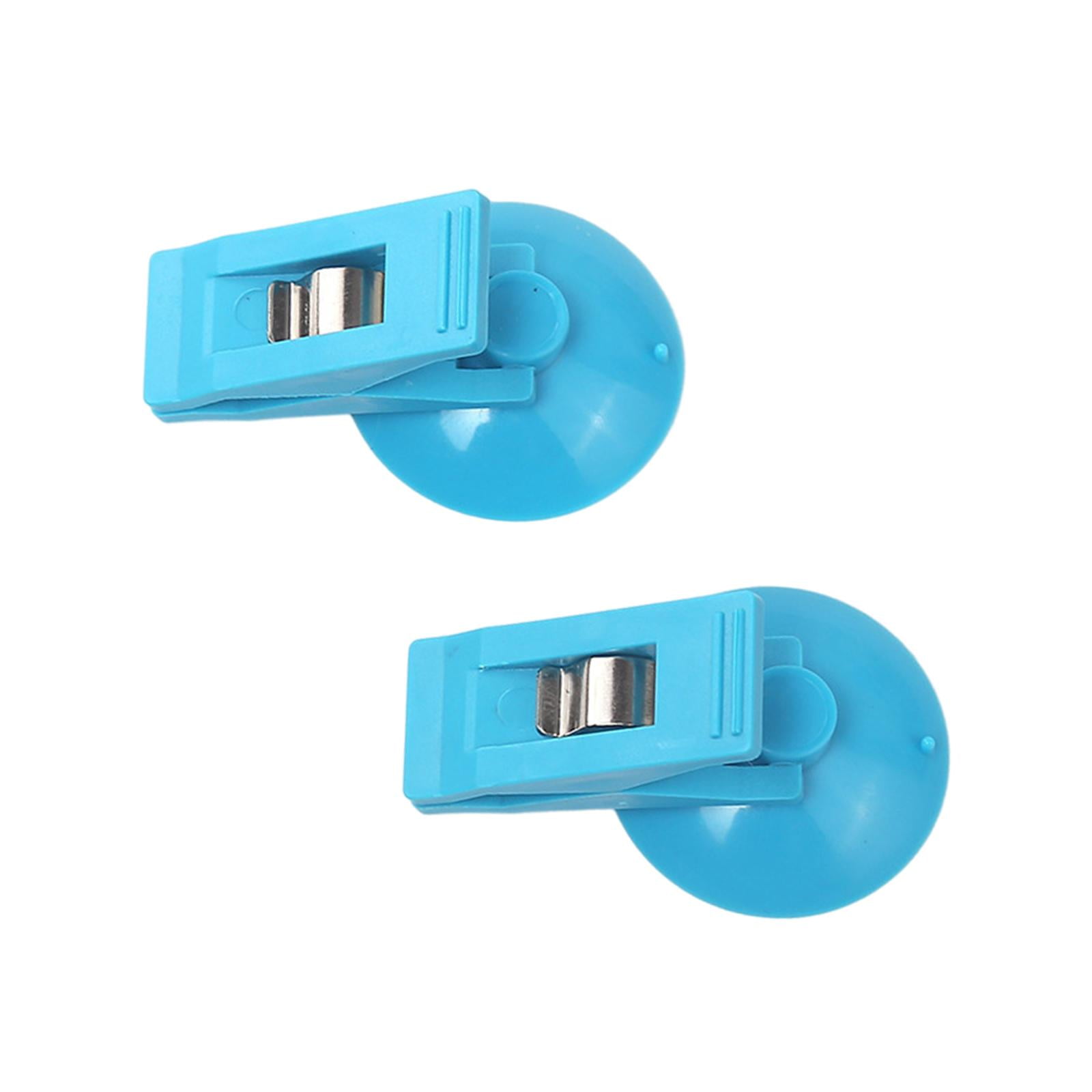 Magideal - 2x Clip De Ventosa Abrazadera De Ventosa Redonda, Soportes De Boletos De Parabrisas De Coche Multifunción Fuerte, Abrazadera De Tarjetas Para Coche De Azul