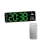 thumbnail image 1 of Reloj De Pared LED, Reloj De Pared Digital Ligero Moderno Para Mesita De Noche, Hogar, Interior, Blanco Y Verde, 1 of 3