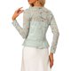 thumbnail image 3 of INSPIRE CHIC Bolero de Encaje Floral para Mujer con Dobladillo Volante, Cárdigan Recortado con Lazo Frontal, Cubierta Ligera de Verano Gris L, 3 of 6