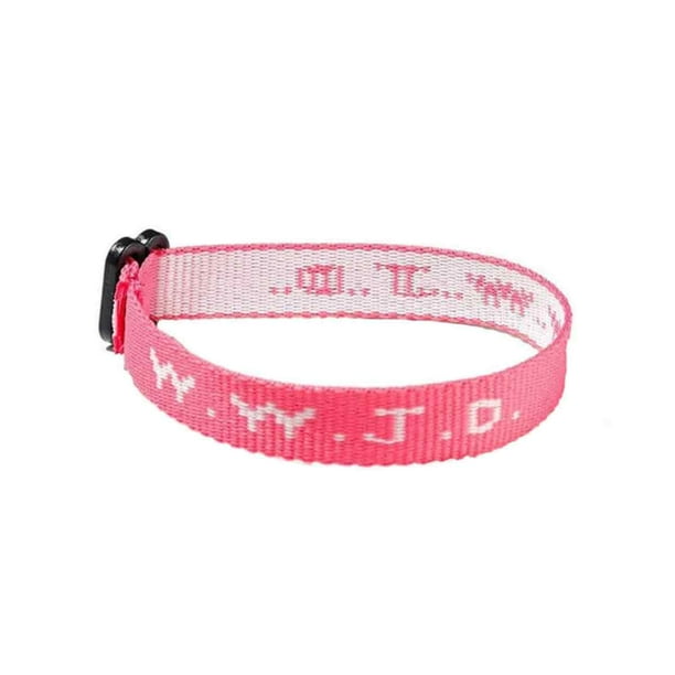 Pulsera unisex con estampado de letras jacquard y correa de muñeca ajustable WWJD