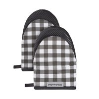 Juego De 2 Guantes De Cocina Kitchenaid Gingham Onyx Black