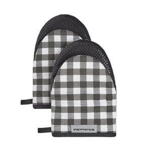 Juego De 2 Guantes De Cocina Kitchenaid Gingham Onyx Black