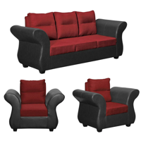 Genérico - Juego De Living Zara 311 Tela -Pu Burdeo