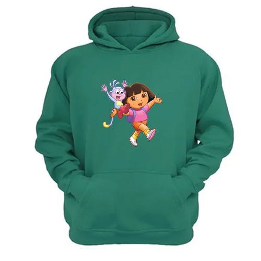 Genérico - Polerón Canguro Dora Dibujos Animados Verde Aguamarina Talla M Unisex