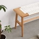 thumbnail image 1 of Design Natural Oak Wood Dining Bench Bed Bench for Dining Room, Bedroom, Bathroom (White), 1 of 3