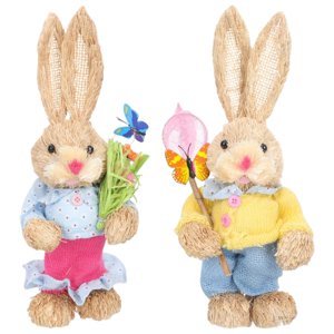 Magideal - 2 Uds. De Figuritas De , Accesorios De Decoración De Conejo De Pascua Para Jardín, Suministros Para Fiestas Temáticas De Pascua, Adorno De Mes , B B