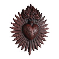 Bothyi - Placa De Pared De Corazones Sagrados, Artesanía De Resina Para Regalos De Inauguración De La Casa, Restaurante, Porche, Rojo