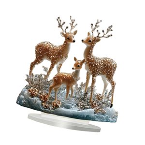 Magideal - Escultura Navideña, Estatua De Ciervo, Decoración De Mesa, Decoración De Mesa, Sala De Estar, Escritorio Artesanal, Adorno Acrílico Coleccionable Para