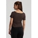thumbnail image 3 of Polera Mujer Con Bardot Detalles Café Oscuro, 3 of 4