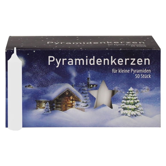 Velas piramidales Jeka Pyramidenkerzan 14 mm, color blanco medio (50)