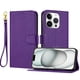 thumbnail image 1 of Funda Cartera para iPhone 16 Pro Tarjetero Soporte Magnético y Correa Morado, 1 of 5