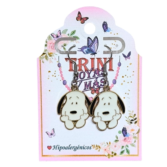 Aros De Snoopy Pensativo, Ganchos De Acero