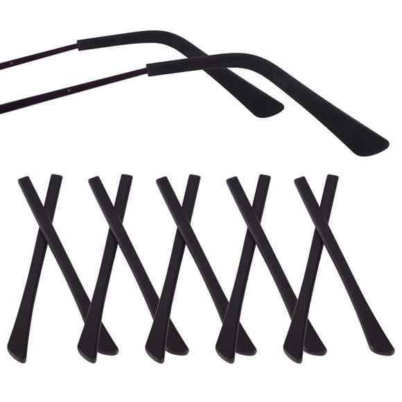 Puntas para Patillas de Lentes YSIUENG de Silicón Antideslizante Negro (10 Pares)