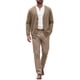 thumbnail image 2 of INSPIRE CHIC Suéter de Cárdigan para Hombre con Botones, Manga Larga, Cuello en V, Tejido Casual con Bolsillos, Talla S, Marrón, 2 of 6