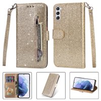 Funda Para Foxdock Elegante Funda Samsung Galaxy S23 Glitter Con Cremallera-Ideal Para El Uso Diario
