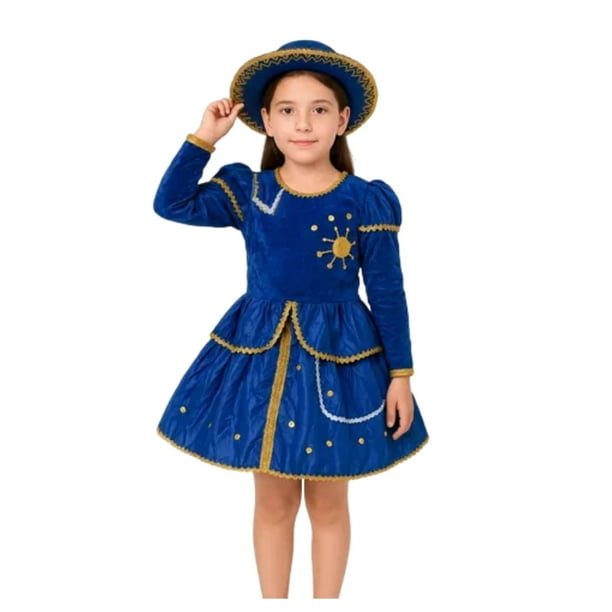 Traje Caporal Niña Con Falso Incluye Sombrero Fiestas Patrias