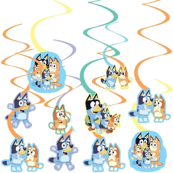 Decoraciones En Espiral Stunning Bluey Paquete De 12