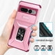 thumbnail image 5 of Funda Armada para Google Pixel 7 Pro con Tapa Deslizante y Soporte Magnético Giratorio Rosa, 5 of 5